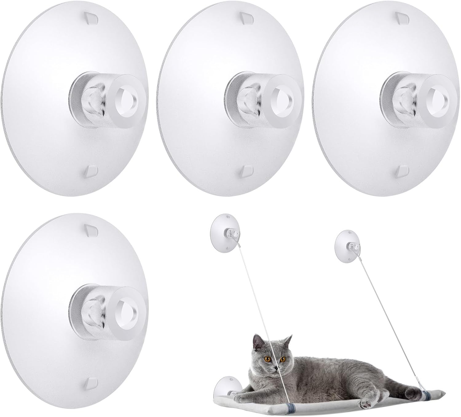 Cat Window Perch - 4 Pieces Cat Window Perch Suction