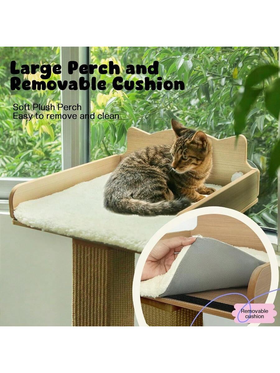Cat Window Perch - Adjustable Tall Cat Window Perch With