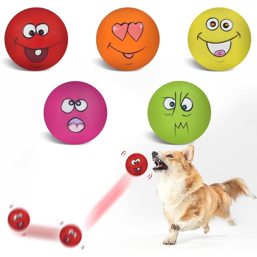 Pet Dental Chew Toy - 6 Pack Non-Toxic Squeaky Latex Dog