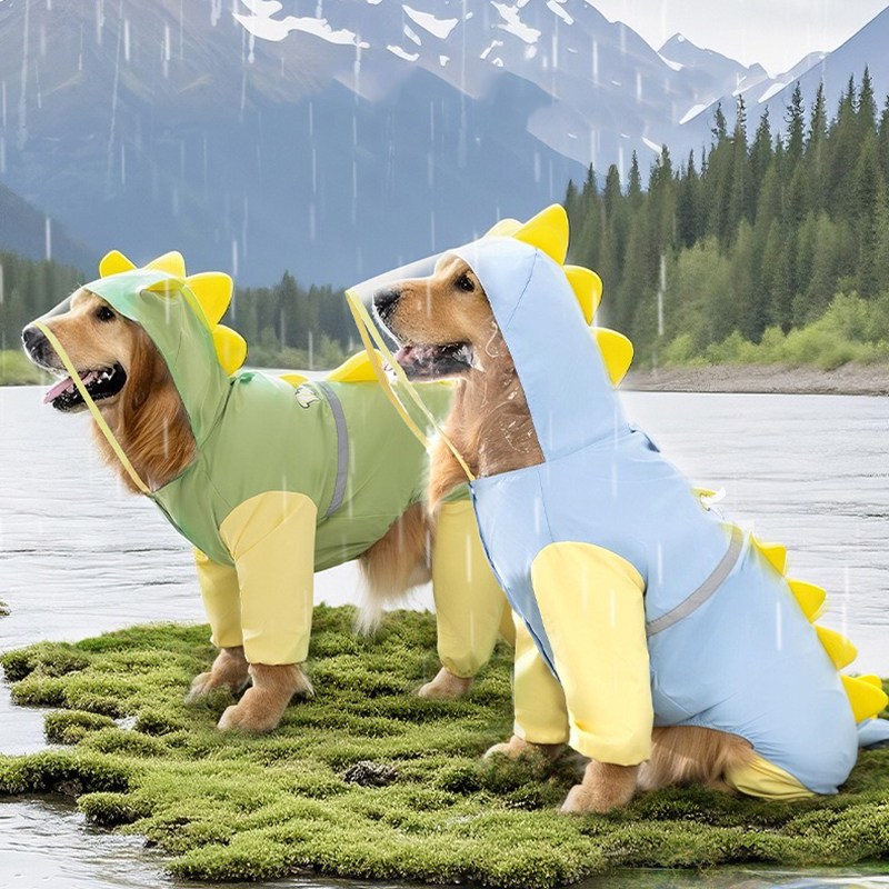 Large Dog Dinosaur Raincoat Go - Dog Raincoat 리뷰 및 가격