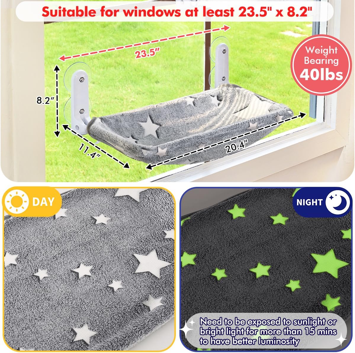 Cat Window Perch, Glow in The  - Cat Window Perch 리뷰 및 가격